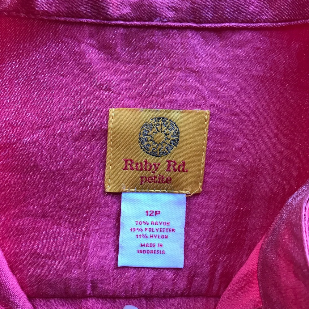 Ruby Rd. Petite Button Down Coral Shimmer Jacket - image 5